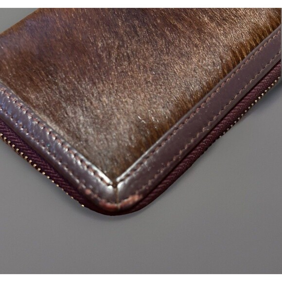 Radley London Leather Whitley Calf Hair Zip Around Wallet Maroon Country Western - Picture 7 of 7